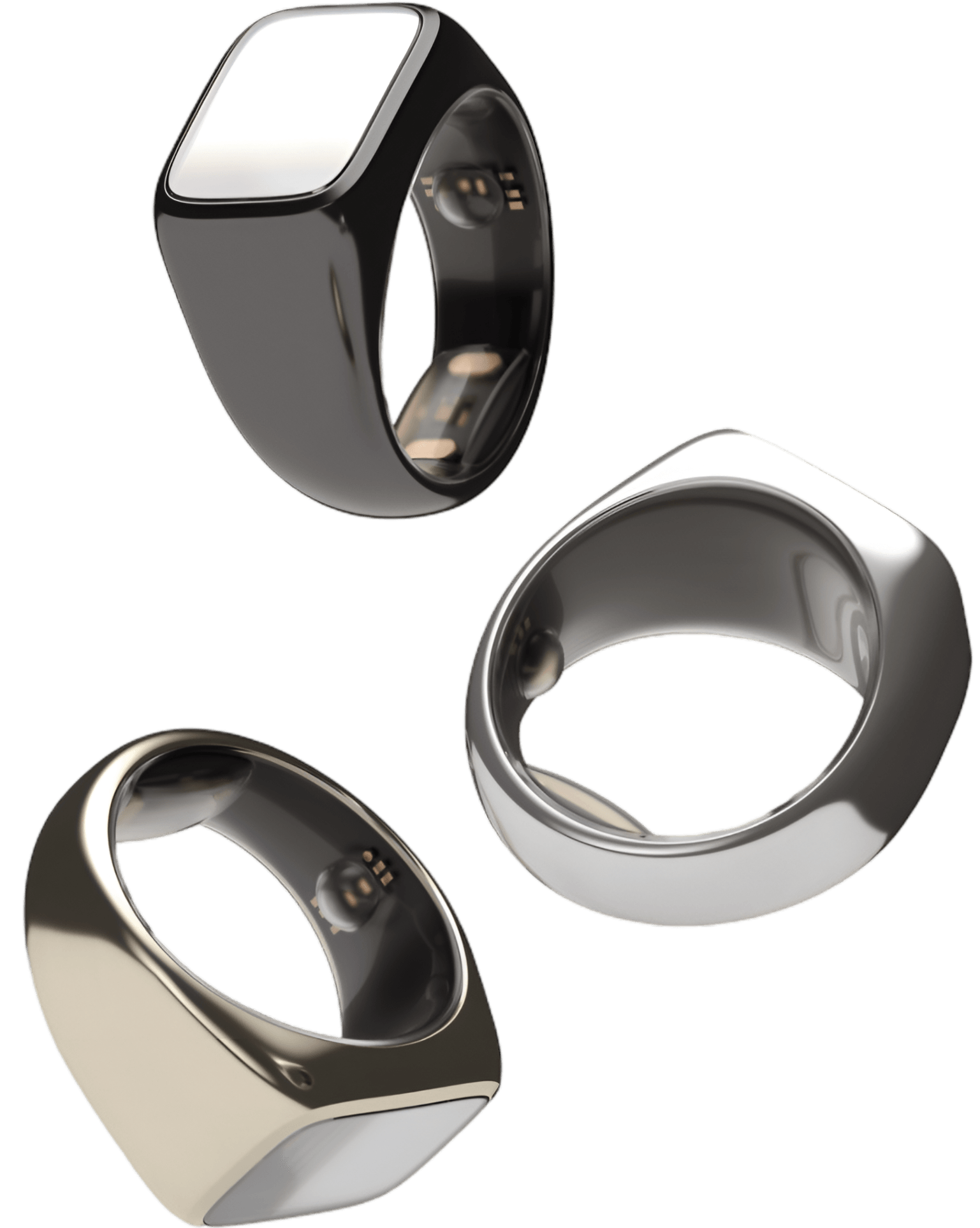 Haelo health monitoring device - a sleek black ring-shaped wearable with internal sensors visible